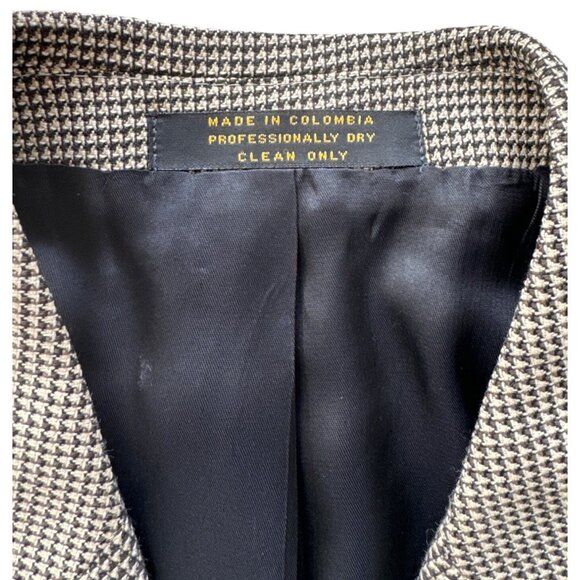 Gianfranco Ruffini Mens Houndstooth Blazer Size 40R Wool Blend Made In Colombia - Picture 4 of 12